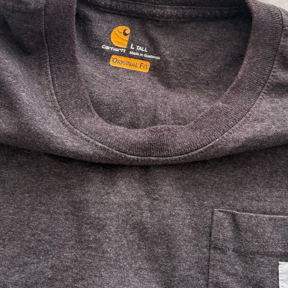 Carhartt Men's Short Sleeve Pocket Tees in Light Blue, Dark Heather, Gray - Picture 5 of 9